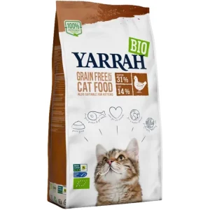 Billig YARRAH Bio-Katzen-Trockenfutter auch für Kitten, Huhn, getreidefrei